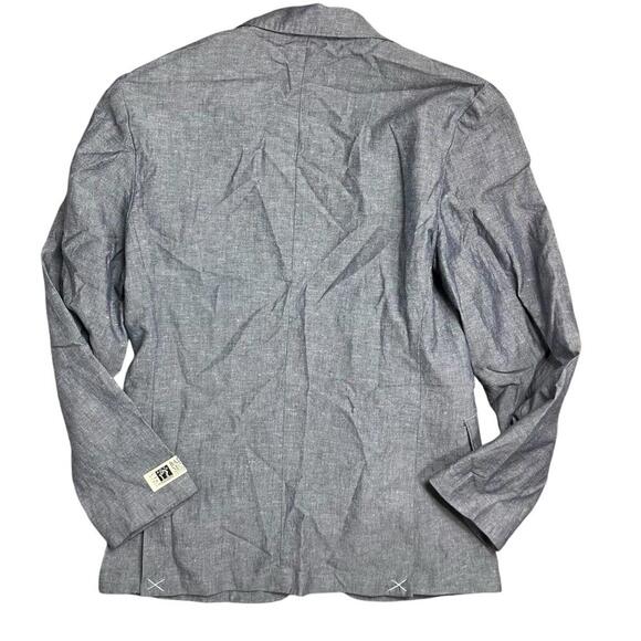 J Crew Blazer Mens 36S Blue Linen Blend Ludlow Baird McNutt Slim Unstructured - Picture 10 of 12